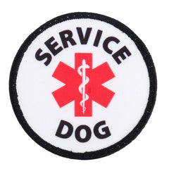 SERVICE DOG, EMOTIONAL SUPPORT ANIIMAL ESA E.S.A. PATCHES SMALL MEDIUM ROUND S L