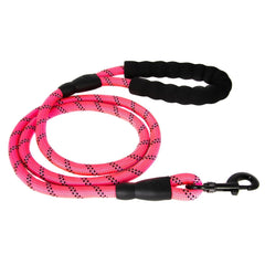 5FT Service Dog Rope Leash Lead Train Padded Handle Reflective Nylon M L Black
