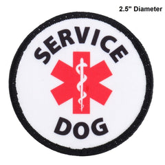 SERVICE DOG, EMOTIONAL SUPPORT ANIIMAL ESA E.S.A. PATCHES SMALL MEDIUM ROUND
