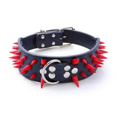 RAZOR SHARP Spiked Studded Rivet PU Leather Dog Pet Puppy Collar 2" Large XLARGE