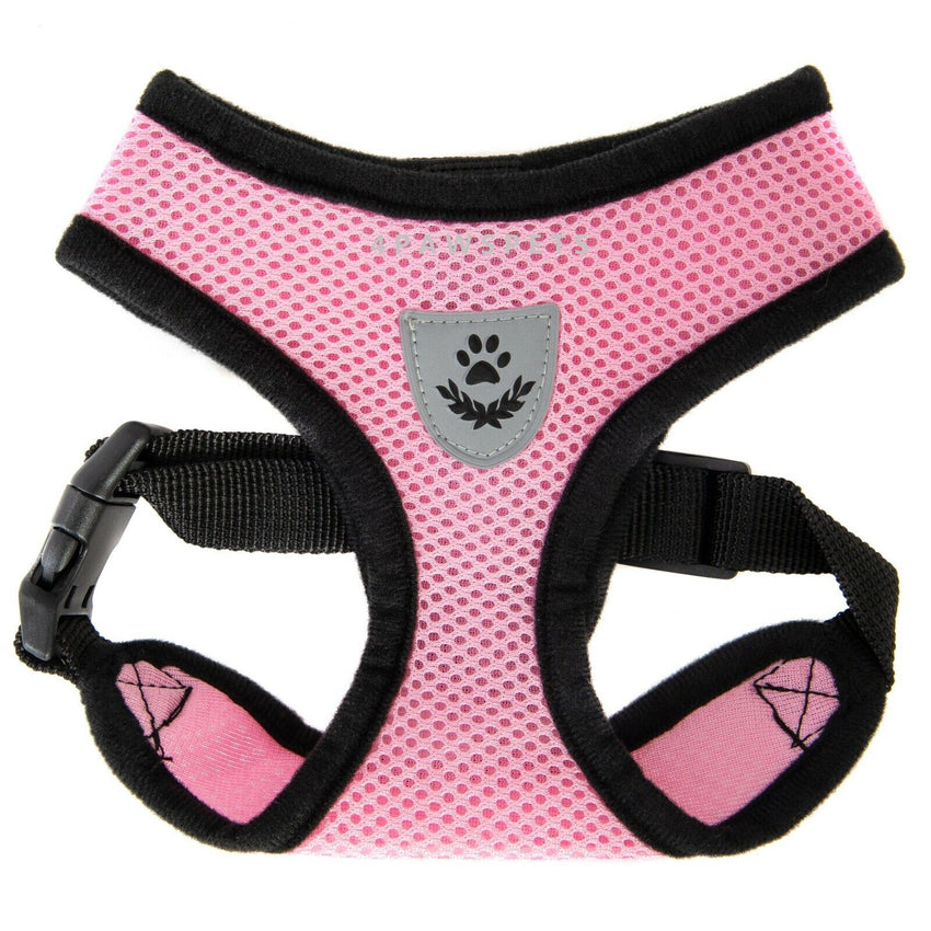 Pink Mesh Padded Soft Puppy Pet Dog Harness Breathable Comfortable S M L