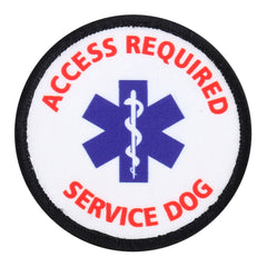 SERVICE DOG, EMOTIONAL SUPPORT ANIIMAL ESA E.S.A. PATCHES SMALL MEDIUM ROUND S L