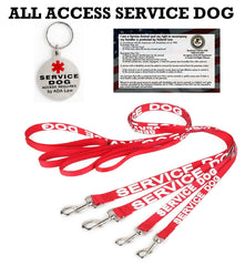 ALL ACCESS Service Dog Canine Leash Vest Harness Adjustable Reflective +TAG CARD