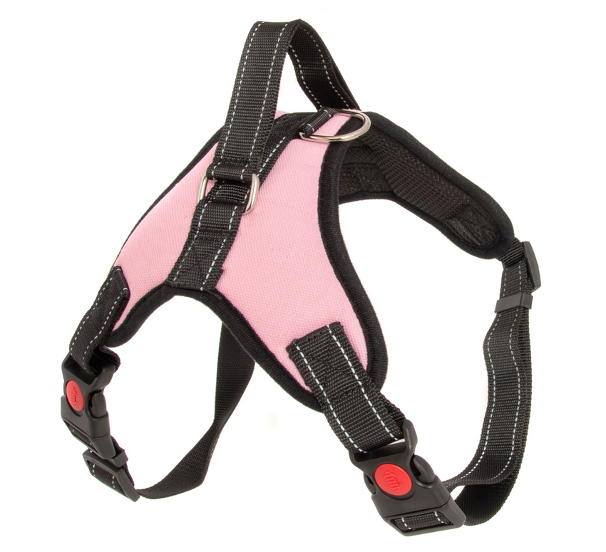 Pink No Pull Adjustable Dog Pet Vest Harness Quality Nylon or Leash BIG S M L XL