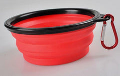 1 Collapsible Travel Dog Food Water Bowls BPA Lead Free Carbiners Red Blue Pink