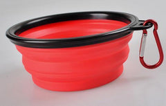 1 Collapsible Travel Dog Food Water Bowls BPA Lead Free Carbiner Red Blue Green